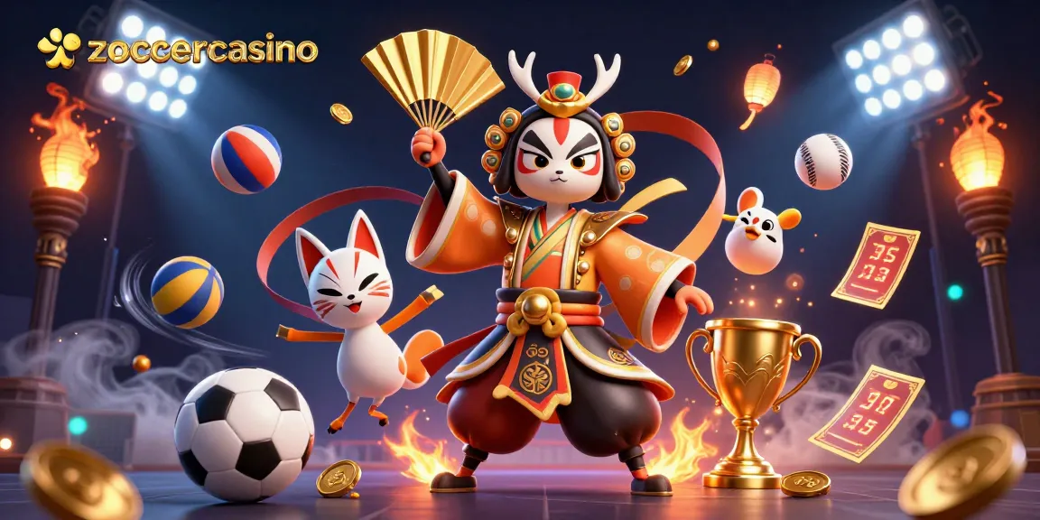 Experience zoccercasino with a dynamic 3D illustration featuring vibrant gaming elements and characters.
